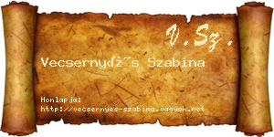 Vecsernyés Szabina névjegykártya