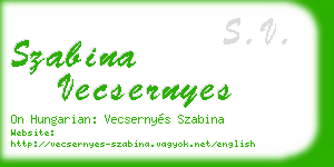 szabina vecsernyes business card